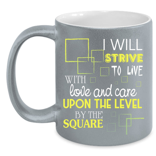 I Will Strive To Live With Love And Care Coffee Mug, Cool Couple Coffee Cup