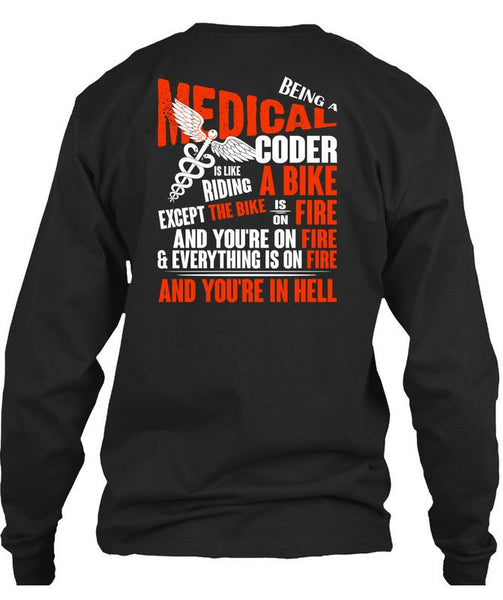 Being A Medical Coder T Shirt, Riding A Bike T Shirt