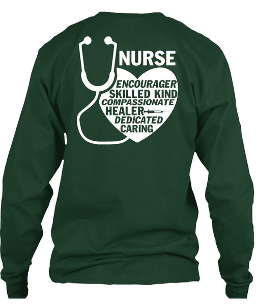 Nurse Encourager Skilled Kind T Shirt, Healer Dedicated Caring T Shirt