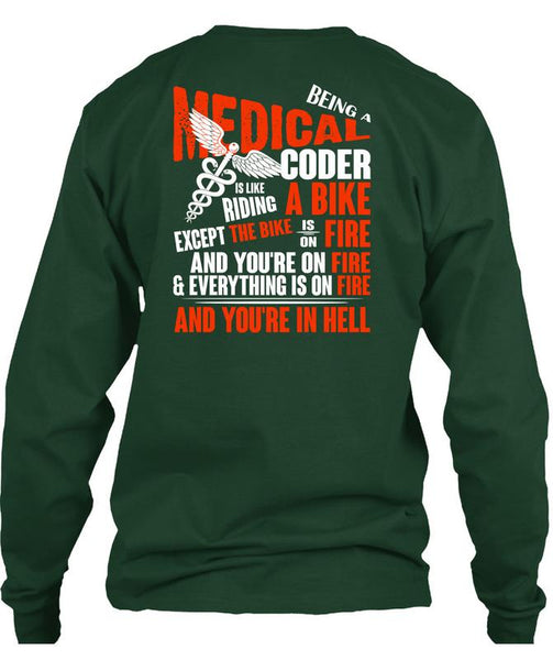 Being A Medical Coder T Shirt, Riding A Bike T Shirt