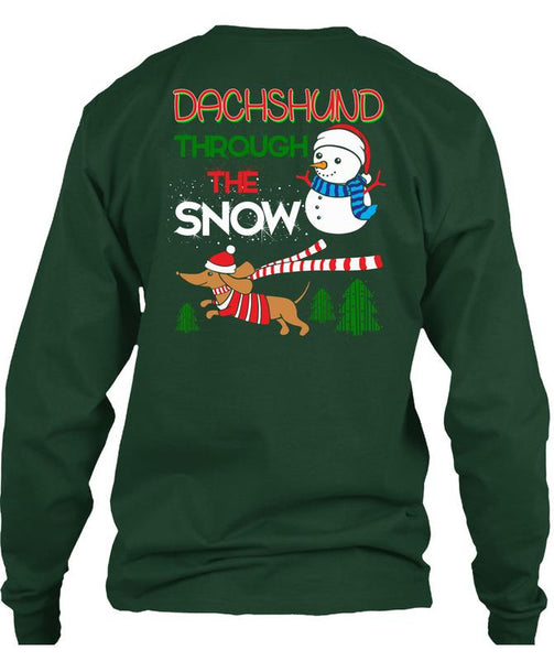 Dachshund Through The Snow T Shirt, I Love Christmas T Shirt