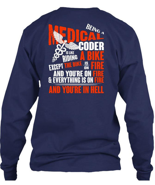 Being A Medical Coder T Shirt, Riding A Bike T Shirt