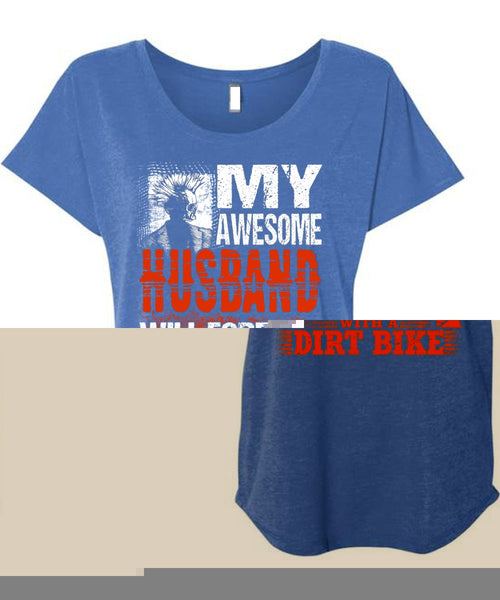 Old Man With A Dirt Bike T Shirt, Being A Biker T Shirt, Cool Shirt (Ladies' Triblend Dolman Sleeve)