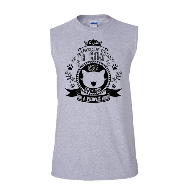 I'd Rather Be Called A Crazy Cat Lady Shirt, Cool Cat Shirt (Men's Cotton Sleeveless)