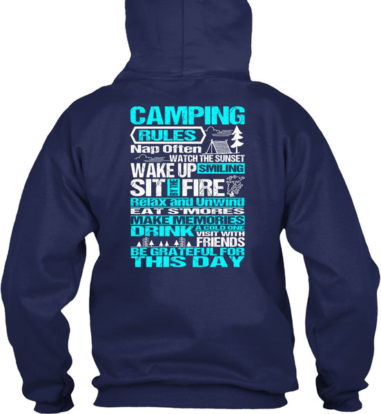 Camping Rules Nap Often T Shirt, Wake Up Smiling T Shirt