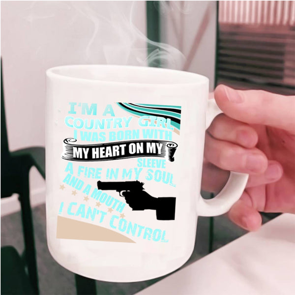 I Was Born With My Heart Coffee Mug, I'm A Country Girl Cup