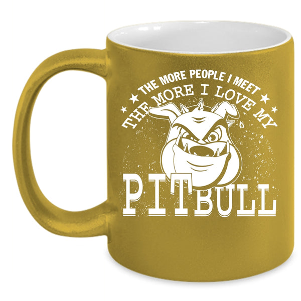 I Love My Pitbull Coffee Mug, Cool Pit Bull Lover Coffee Cup