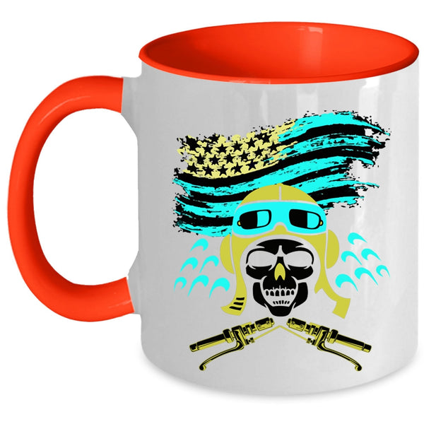 American Flag Coffee Mug, Cool Biker Accent Mug