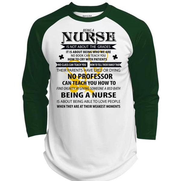 Being A Nurse Is Not About The Grades T Shirt, I Love Nursing T Shirt, Awesome T-Shirts  (Polyester Game Baseball Jersey)