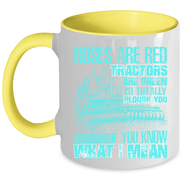 Funny Gift For Farmers Coffee Mug, Roses Are Red Tractors Are Green Accent Mug