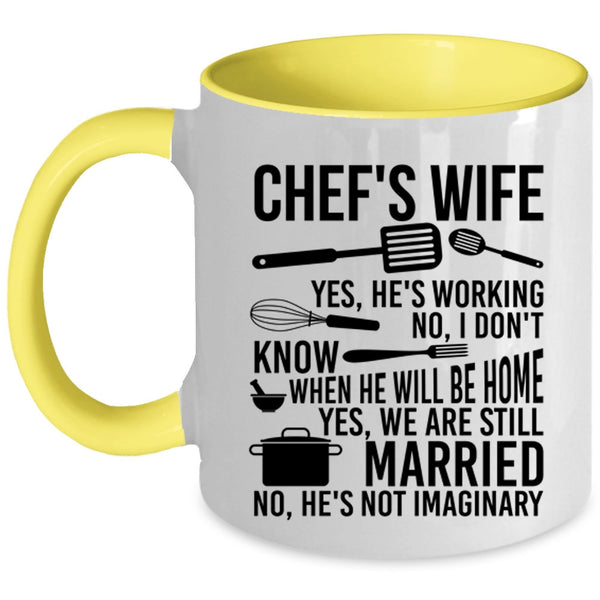 Funny Gift For Chef's Wife Coffee Mug, Chef's Wife Accent Mug
