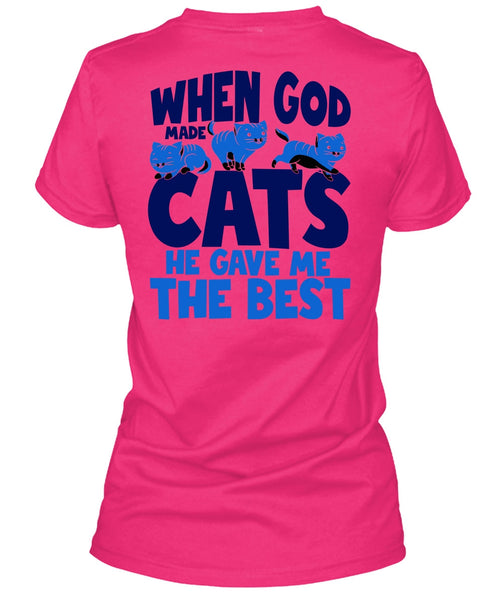 When God Made Cats T Shirt, I Love My Cats T Shirt