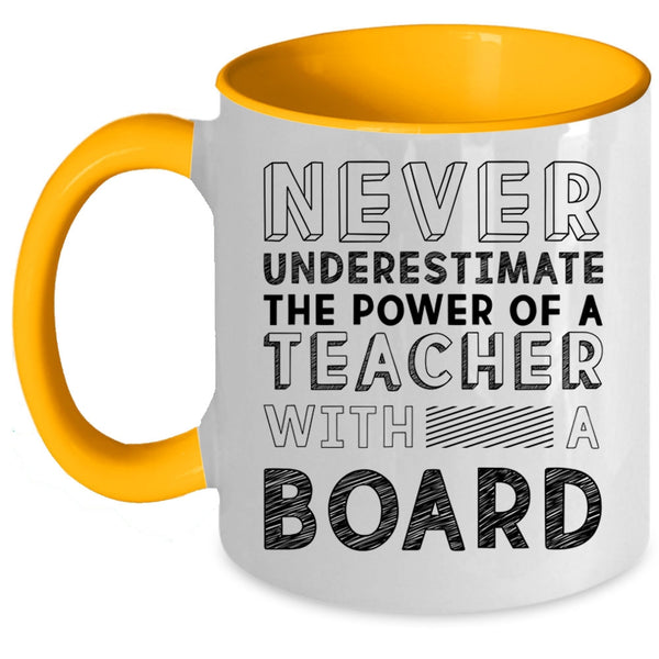 Awesome Teacher Coffee Mug, The Power Of A Teacher With A Board Accent Mug
