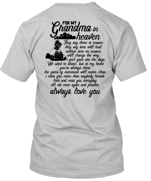 For My Grandma In Heaven T Shirt, I Love Grandma T Shirt