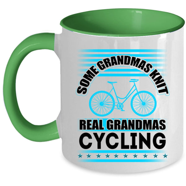 Real Grandmas Cycling Coffee Mug, Some Grandmas Knit Accent Mug