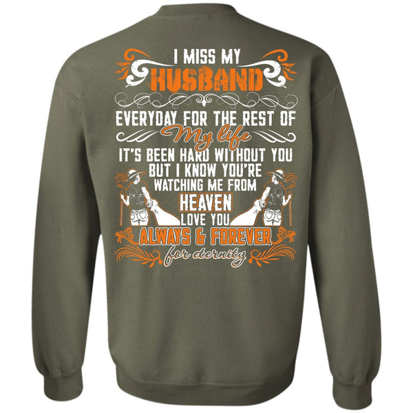 Watching Me From Heaven T Shirt, I Love Husband Sweatshirt