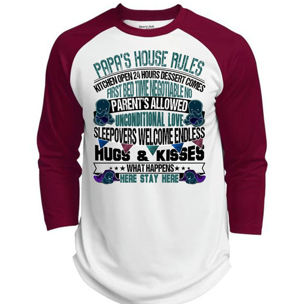 Papa's House Rules T Shirt, I Love Papa T Shirt, Awesome T-Shirts  (Polyester Game Baseball Jersey)