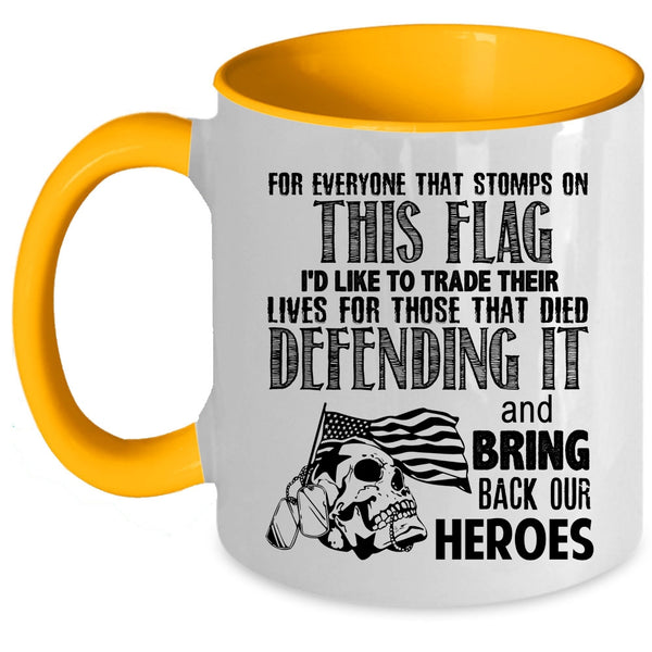 Funny Gift For Veterans Coffee Mug, Cool American Flag Accent Mug