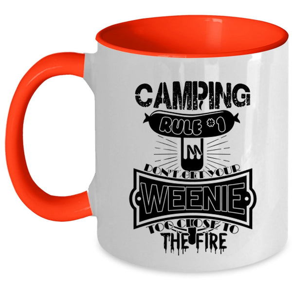 Funny Gift For Camper Coffee Mug, Camping Rule Accent Mug
