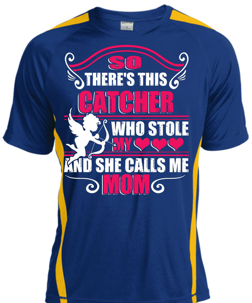 So There's This Catcher Who Stole My Heart T Shirt, She Calls Me Mom T Shirt, Cool Shirt