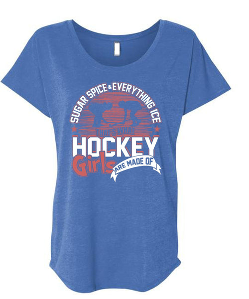 Hockey Girls T Shirt, Being A Hockey Player T Shirt, Cool Shirt (Ladies' Triblend Dolman Sleeve)
