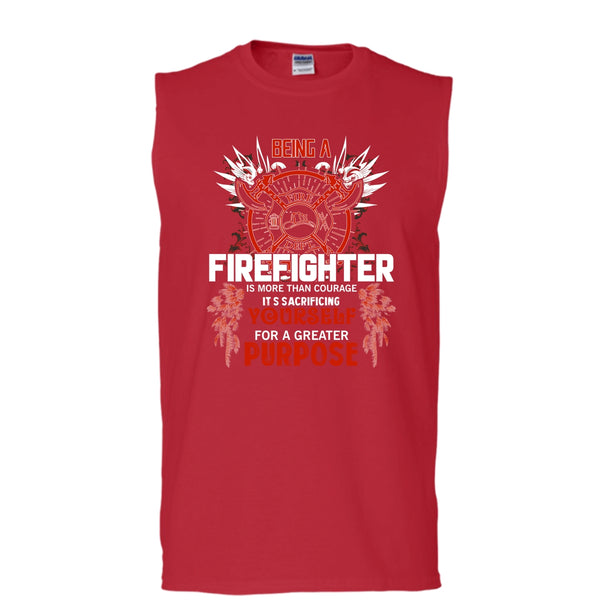 Being A Firefighter T Shirt, Coolest Firefighter T Shirt, Cool T Shirt (Men's Cotton Sleeveless)