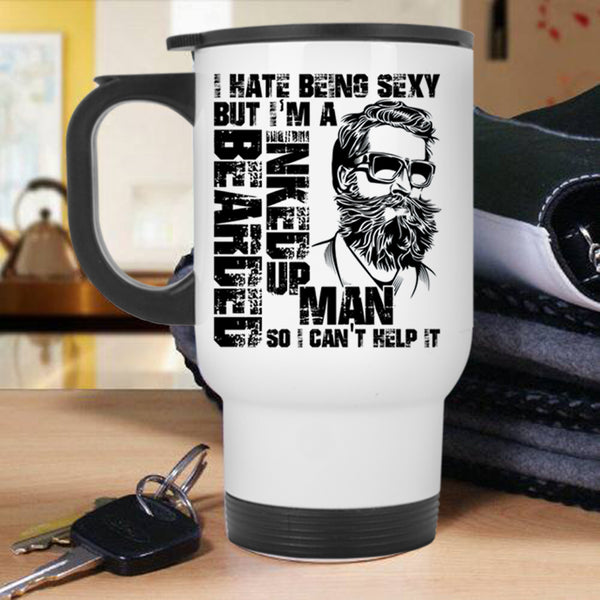 Cool Gift For My Husband Travel Mug, I'm A Bearded Inked Up Man Mug