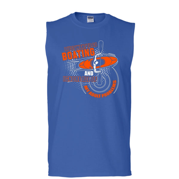 I Just Want To Go Boating T Shirt, Ignore All Of My Adult Problem Tank Top (Men's Cotton Sleeveless)