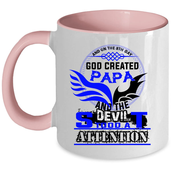 Best Dad Ever Coffee Mug, On The 8th Day God Created Papa Accent Mug