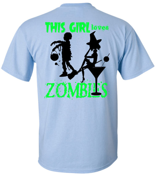 This Girl Loves Zombies T Shirt, Wait For Halloween T Shirt
