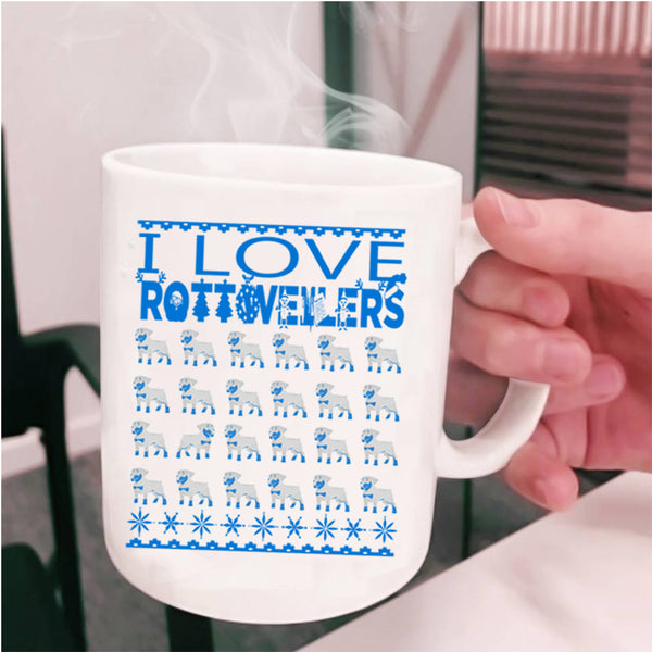 Christmas Gift For Dog Lovers Coffee Mug, I Love Rottweilers Cup