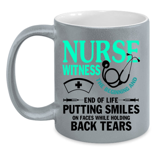Cute Gift For Nurse Coffee Mug, Nurse Witness Accent Mug