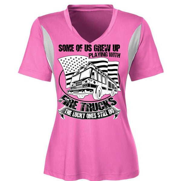 Playing With Fire Trucks T Shirt, Being A Firefighter T Shirt, Awesome T-Shirts