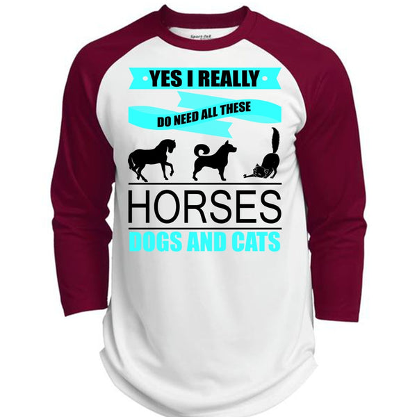 I Really Do Need All These Horses T Shirt, I Love Horses T Shirt, Awesome T-Shirts  (Polyester Game Baseball Jersey)