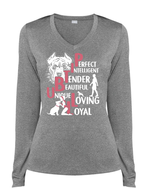 Beautiful Loving Dog T Shirt, My Favorite T Shirt, Cool Shirt (Ladies LS Heather V-Neck)