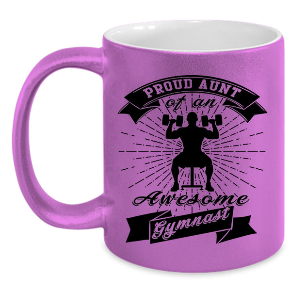 Cool Aunt Coffee Mug, Proud Aunt Of An Awesome Gymnast Accent Mug