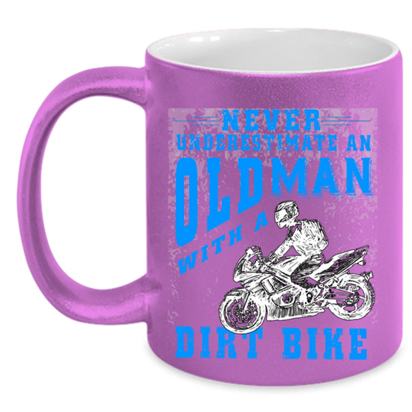 Awesome Grandpas Coffee Mug, Old Man With A Dirt Bike Accent Mug
