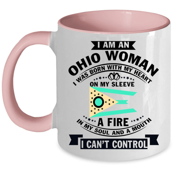 Ohio Flag Coffee Mug, I Am An Ohio Woman Accent Mug