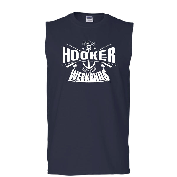I'm A Hooker On The Weekends T Shirt, Coolest Hooker Tank Top (Men's Cotton Sleeveless)