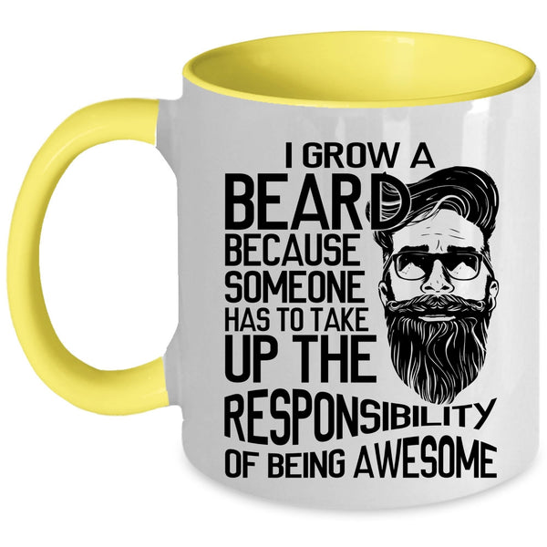 Best Gift For Bearded Men Coffee Mug, I Grow Beard Accent Mug
