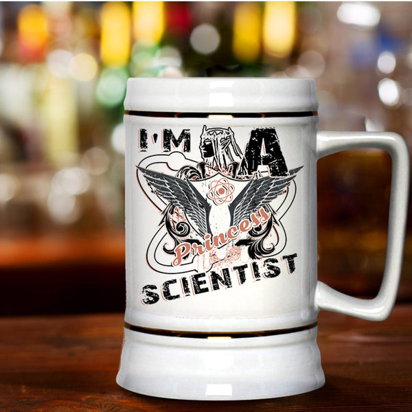 Cool Gift For My Daughter Beer Stein 22oz, I'm A Princess Scientist Beer Mug