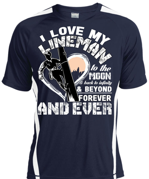 I Love My Lineman T Shirt, Moon And Back T Shirt, Cool Shirt