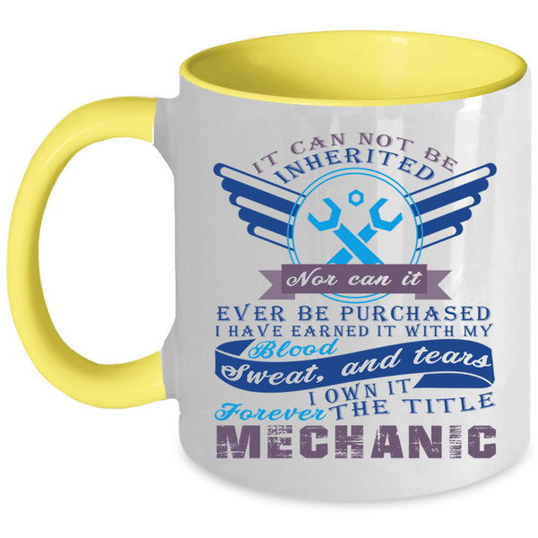 Best Gift For Mechanics Coffee Mug, The Title Mechanic Accent Mug