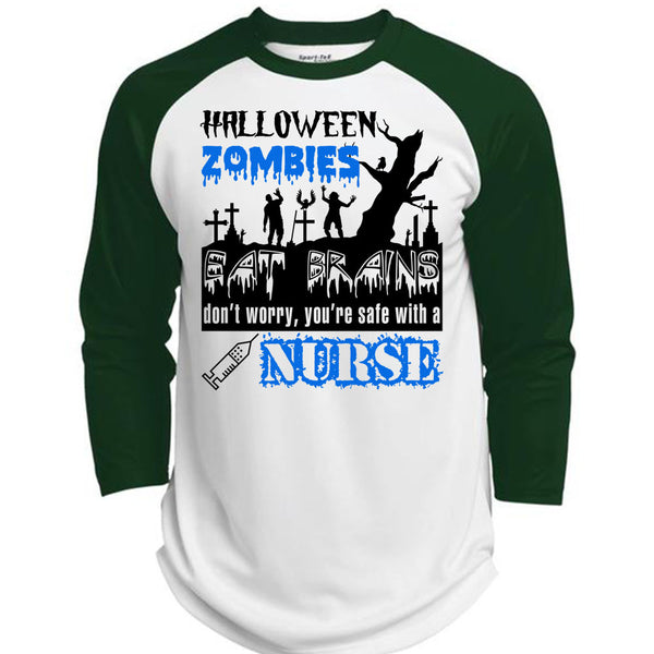 Halloween Zombies Eat Brains T Shirt, Wait For Halloween T Shirt, Awesome T-Shirts  (Polyester Game Baseball Jersey)