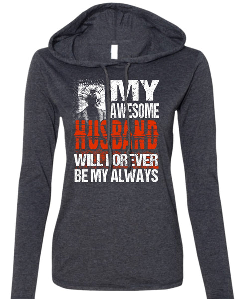 My Awesome Husband T Shirt, Being A Husband T Shirt (Anvil Ladies Ringspun Hooded)