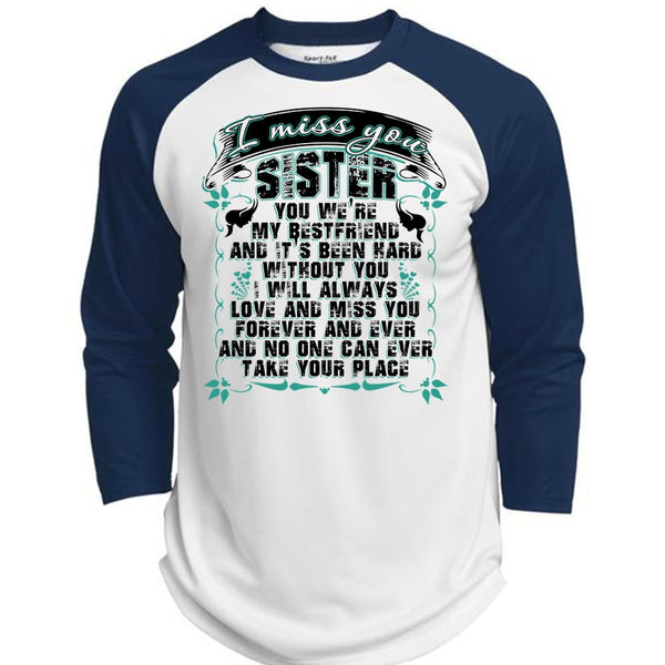 I Miss You Sister T Shirt, I Love Sister T Shirt, Awesome T-Shirts  (Polyester Game Baseball Jersey)