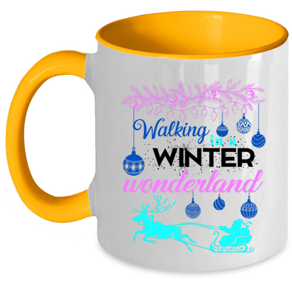 Cute Christmas Coffee Mug, Walking In A Winter Wonderland Accent Mug