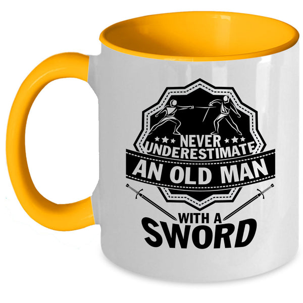 Best Grandpa Ever Coffee Mug, An Old Man With Sword Accent Mug