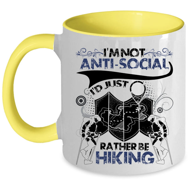 I Love Hiking Coffee Mug, I'd Just Rather Be Hiking Accent Mug