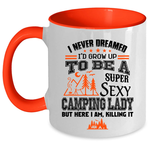 Cute Camping Lady Coffee Mug, I'd Grow Up To Be A Camping Lady Accent Mug